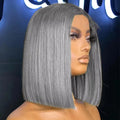 13x4 Gray Bob Lace Front Wig — 100% Virgin Brazilian Human Hair | 180% Density