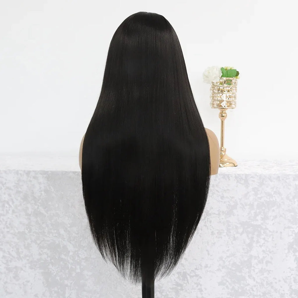 Long Straight Black Lace Front Wig — Pre Plucked | Natural Hairline