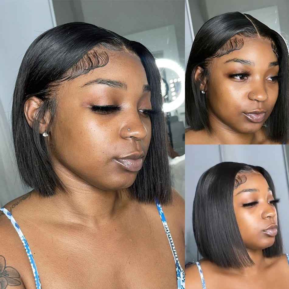 13x4 Bone Straight Bob Wig — Pre Plucked | 100% Remy Human Hair