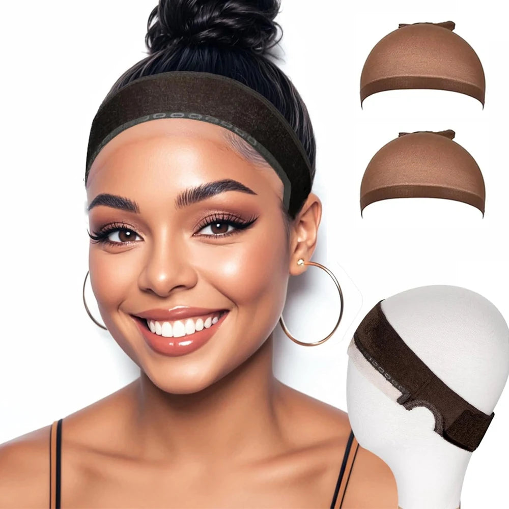 Wig Grip Band & Dome Mesh Wig Cap Set | Multiple Colors
