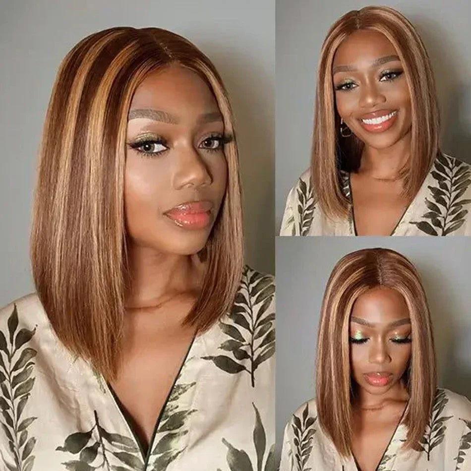 13x4 Honey Blonde Ombre Bob Wig — 100% Remy Human Hair | Brazilian