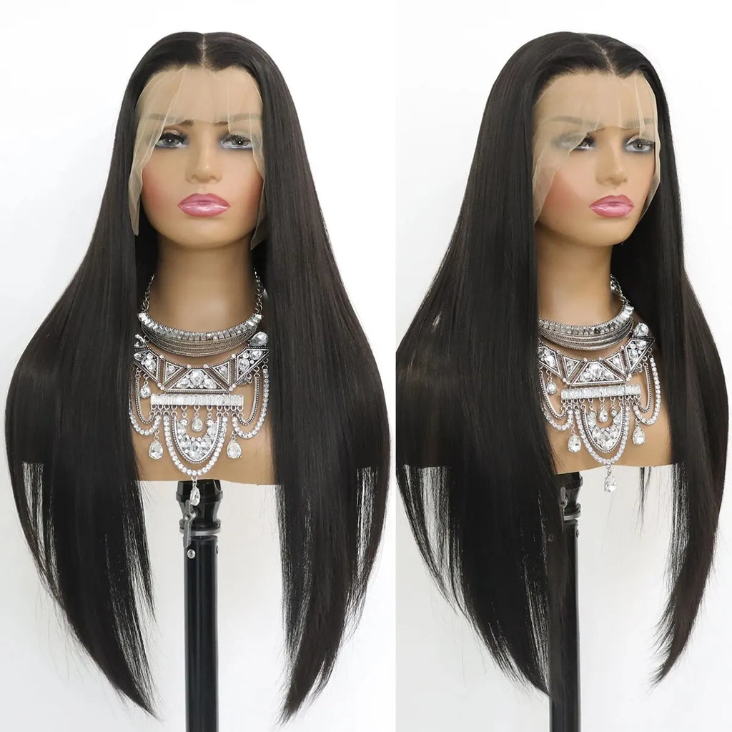 Long Straight Black Lace Front Wig — Pre Plucked | Natural Hairline