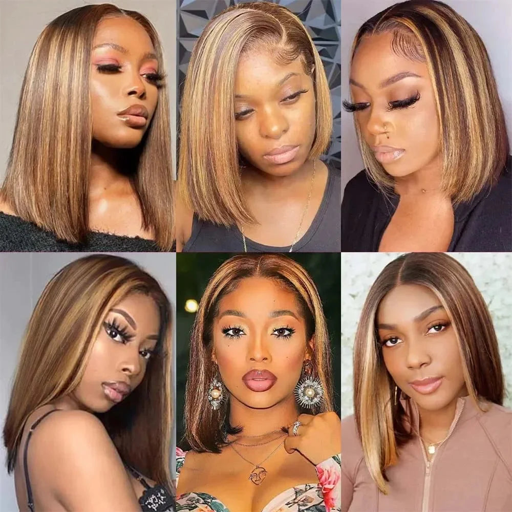 13x4 Honey Blonde Ombre Bob Wig — 100% Remy Human Hair | Brazilian